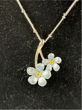 Alexander Thurlow Forget Me Not Enamel Floral Necklace